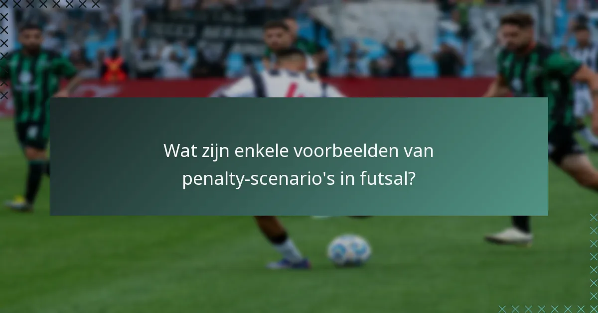 Wat zijn enkele voorbeelden van penalty-scenario's in futsal?